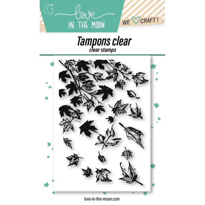 Planche de tampons - Texture feuilles au vent - Love in the Moon