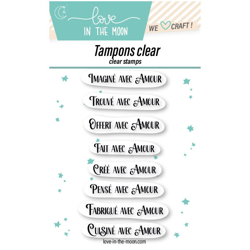 Planche de tampons - Textes avec amour - Love in the Moon