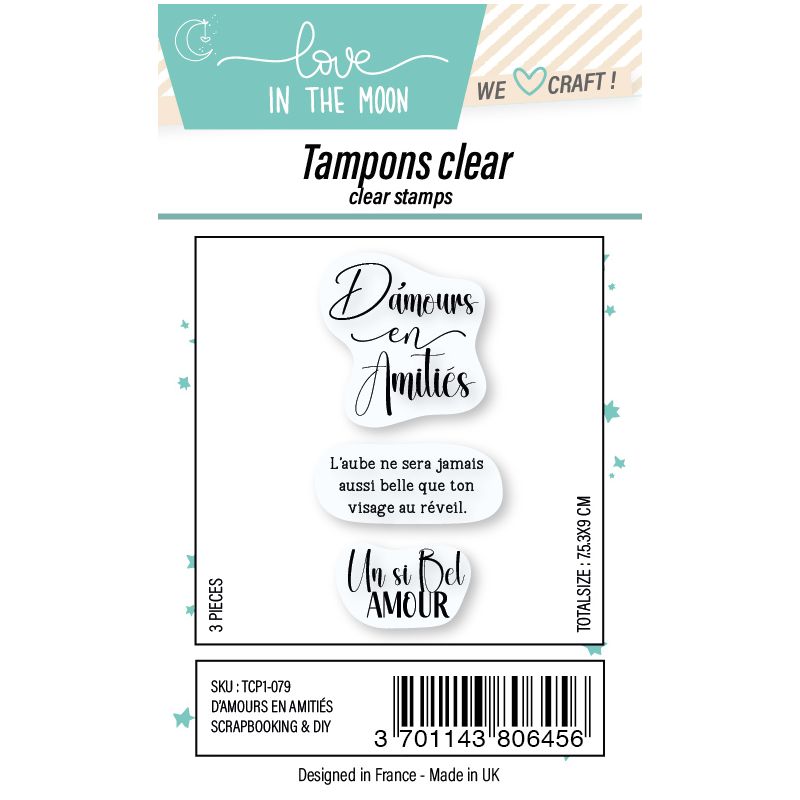 Planche de tampons - D'amour en amitié - Love in the Moon