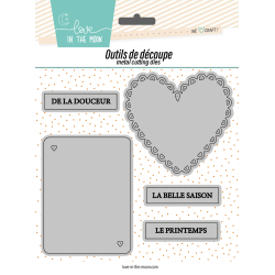Lots de matrices - Carte PL Cœur, mots doux et grand coeur de coeurs