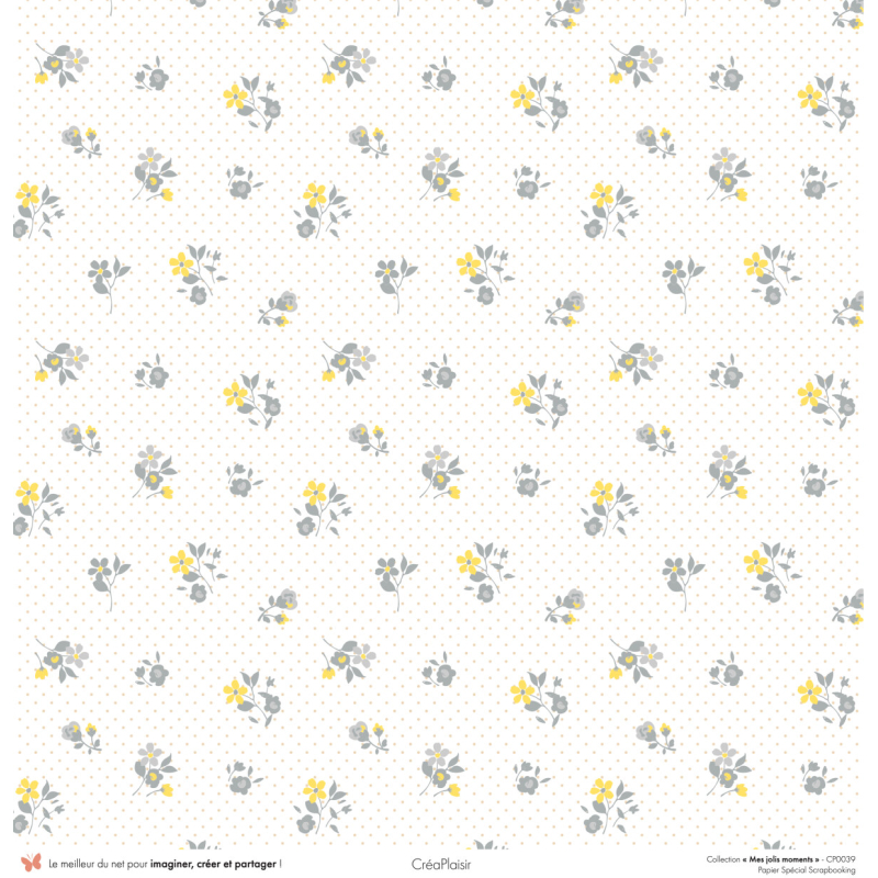 Set papiers Mes jolis moments - 6 papiers 30,5x31,5 cm + 6 papiers 12x30,5cm