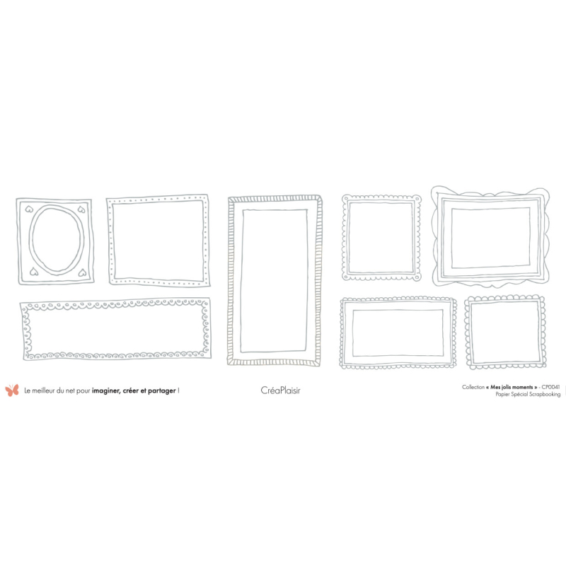 Set papiers Mes jolis moments - 6 papiers 30,5x31,5 cm + 6 papiers 12x30,5cm