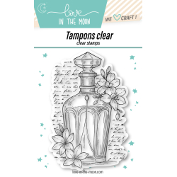 Tampon clear "Parfum, Fleurs Et Textes Vintage"