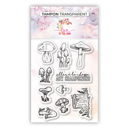 Set de 10 tampons - Chasse aux champignons - 6,5x9,5cm