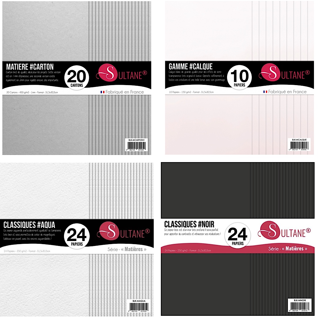 Set de papiers matières